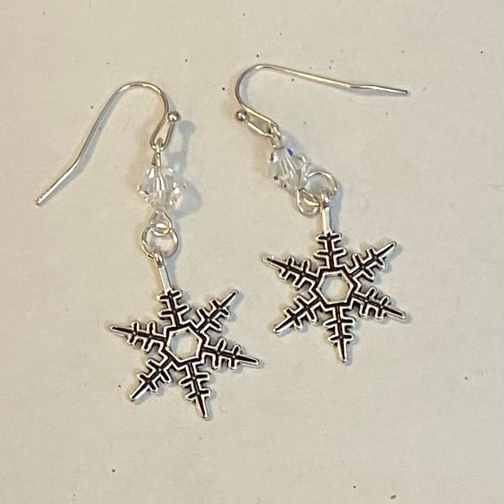Snowflake charm earrings